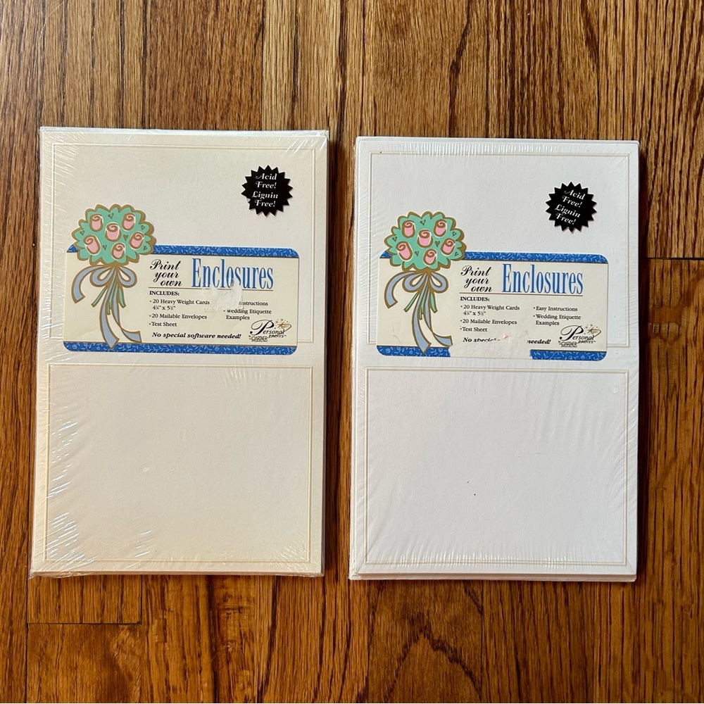 Just reduced Print your own invitation enclosure 20heavyweight cards w/envelopes